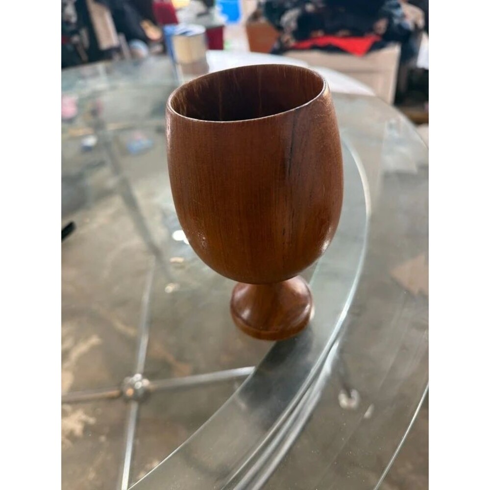 hand-turned wooden goblet